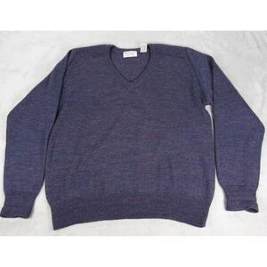 Vintage Michael Jordan by Lowell Dreyfus Wool Sweater‎ Mens XL Blue V-Neck Knit